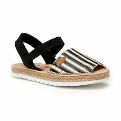 Abarcas Menorquinas Niña Piel Ante Y Rafia Plantilla Acolchada Velcro 227 Negro, De Angelitos -Zapatos Tienda de ventas abarcas menorquinas nina piel ante y rafia plantilla acolchada velcro 227 negro de angelitos 2
