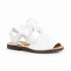 Abarcas Menorquinas Niña Piel Charol Lazo De Raso Velcro 206 Blanco, De Angelitos -Zapatos Tienda de ventas abarcas menorquinas nina piel charol lazo de raso velcro 206 blanco de angelitos 2