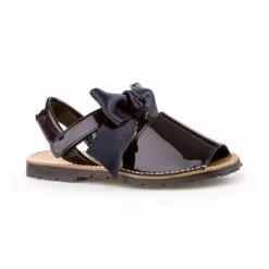 Abarcas Menorquinas Niña Piel Charol Lazo De Raso Velcro 206 Marino, De Angelitos -Zapatos Tienda de ventas abarcas menorquinas nina piel charol lazo de raso velcro 206 marino de angelitos 2