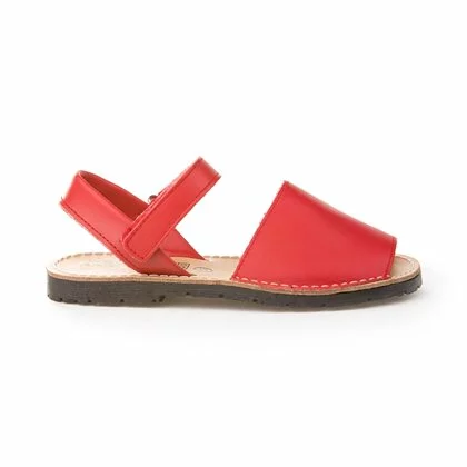 Abarcas Menorquinas Niña Piel Napa Velcro 202 Rojo, De Angelitos 3 Abarcas Menorquinas Niña Piel Napa Velcro 202 Rojo, De Angelitos