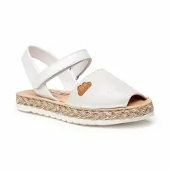 Abarcas Menorquinas Niña Piel Napa Y Glitter Plantilla Acolchada Velcro 222 Blanco, De Angelitos -Zapatos Tienda de ventas abarcas menorquinas nina piel napa y glitter plantilla acolchada velcro 222 blanco de angelitos 2