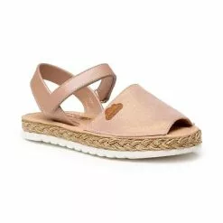 Abarcas Menorquinas Niña Piel Napa Y Glitter Plantilla Acolchada Velcro 222 Nude, De Angelitos -Zapatos Tienda de ventas abarcas menorquinas nina piel napa y glitter plantilla acolchada velcro 222 nude de angelitos 2