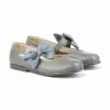 Bailarinas Colegiales Infantil Niña Piel Velcro Lacito 519 Gris, De Angelitos -Zapatos Tienda de ventas bailarinas colegiales infantil nina piel velcro lacito 519 gris de angelitos