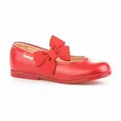 Bailarinas Colegiales Infantil Niña Piel Velcro Lacito 519 Rojo, De Angelitos -Zapatos Tienda de ventas bailarinas colegiales infantil nina piel velcro lacito 519 rojo de angelitos 2