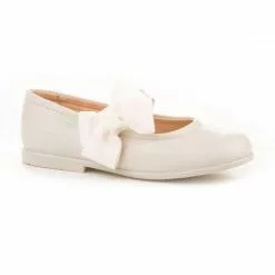 Bailarinas Colegiales Infantil Niña Piel Velcro Lacito 519 Beige, De Angelitos -Zapatos Tienda de ventas bailarinas colegiales nina piel adorno lacito 1509 beige de angelitos 2