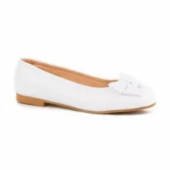 Bailarinas Colegiales Niña Piel Adorno Lacito 1509 Blanco, De Angelitos -Zapatos Tienda de ventas bailarinas colegiales nina piel adorno lacito 1509 blanco de angelitos 2