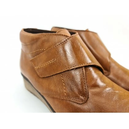 Botines Cómodos Mujer Piel Cuña Velcro Plantilla Extraíble 70244 Cuero, De Tupié 3 Botines Cómodos Mujer Piel Cuña Velcro Plantilla Extraíble 70244 Cuero, De Tupié - Imagen 2