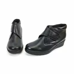 Botines Cómodos Mujer Piel Cuña Velcro Plantilla Extraíble 70244 Negro, De Tupié -Zapatos Tienda de ventas botines comodos mujer piel cuna velcro plantilla extraible 70244 negro de tupie 3