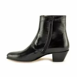 Botines Hombre Piel Tacón Cubano Piso Suela 508 Negro, De Latino -Zapatos Tienda de ventas botines hombre piel tacon cubano piso suela 508 negro de latino 2