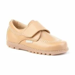 Derbies Colegiales Niño Piel Velcro Punta Redonda 301 Camel, De Angelitos -Zapatos Tienda de ventas derbies colegiales nino piel velcro punta redonda 301 camel de angelitos 2