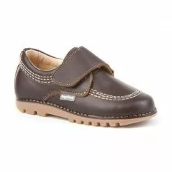 Derbies Colegiales Niño Piel Velcro Punta Redonda 301 Chocolate, De Angelitos -Zapatos Tienda de ventas derbies colegiales nino piel velcro punta redonda 301 chocolate de angelitos 2