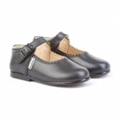 Merceditas Colegiales Infantil Niña Piel Hebilla 500 Marino, De Angelitos