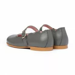 Merceditas Colegiales Niña Piel Napa Hebilla 1103 Gris, De Angelitos -Zapatos Tienda de ventas merceditas colegiales nina piel napa hebilla 1103 gris de angelitos 2