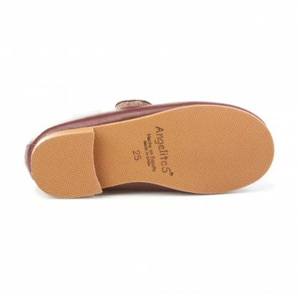 Merceditas Colegiales Niña Piel Napa Velcro 1512 Burdeos, De Angelitos 6 Merceditas Colegiales Niña Piel Napa Velcro 1512 Burdeos, De Angelitos - Imagen 4