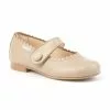 Merceditas Colegiales Niña Piel Napa Velcro 1512 Camel, De Angelitos