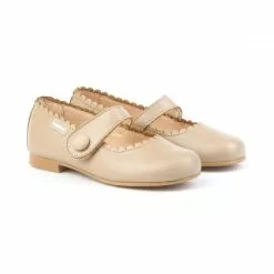 Merceditas Colegiales Niña Piel Napa Velcro 1512 Camel, De Angelitos -Zapatos Tienda de ventas merceditas colegiales nina piel napa velcro 1512 camel de angelitos 2