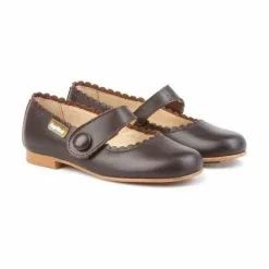 Merceditas Colegiales Niña Piel Napa Velcro 1512 Chocolate, De Angelitos -Zapatos Tienda de ventas merceditas colegiales nina piel napa velcro 1512 chocolate de angelitos 2