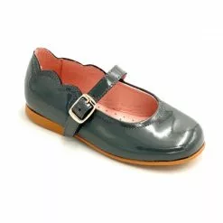 Merceditas Niña Piel Charol Hebilla 1100 Gris, De Angelitos -Zapatos Tienda de ventas merceditas nina piel charol hebilla 1100 gris de angelitos 2