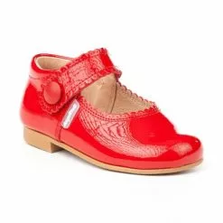 Merceditas Niña Piel Charol Velcro 1502 Rojo, De Angelitos -Zapatos Tienda de ventas merceditas nina piel charol velcro 1502 rojo de angelitos 2