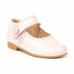 Merceditas Niña Piel Charol Velcro 1502 Rosa, De Angelitos -Zapatos Tienda de ventas merceditas nina piel charol velcro 1502 rosa de angelitos 2