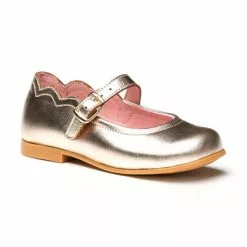Merceditas Niña Piel Metalizada Hebilla 1100 Platino, De Angelitos -Zapatos Tienda de ventas merceditas nina piel metalizada hebilla 1100 platino de angelitos 2