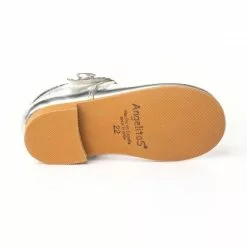 Merceditas Niña Piel Metalizada Velcro 1502 Plata, De Angelitos -Zapatos Tienda de ventas merceditas nina piel metalizada velcro 1502 plata de angelitos 3