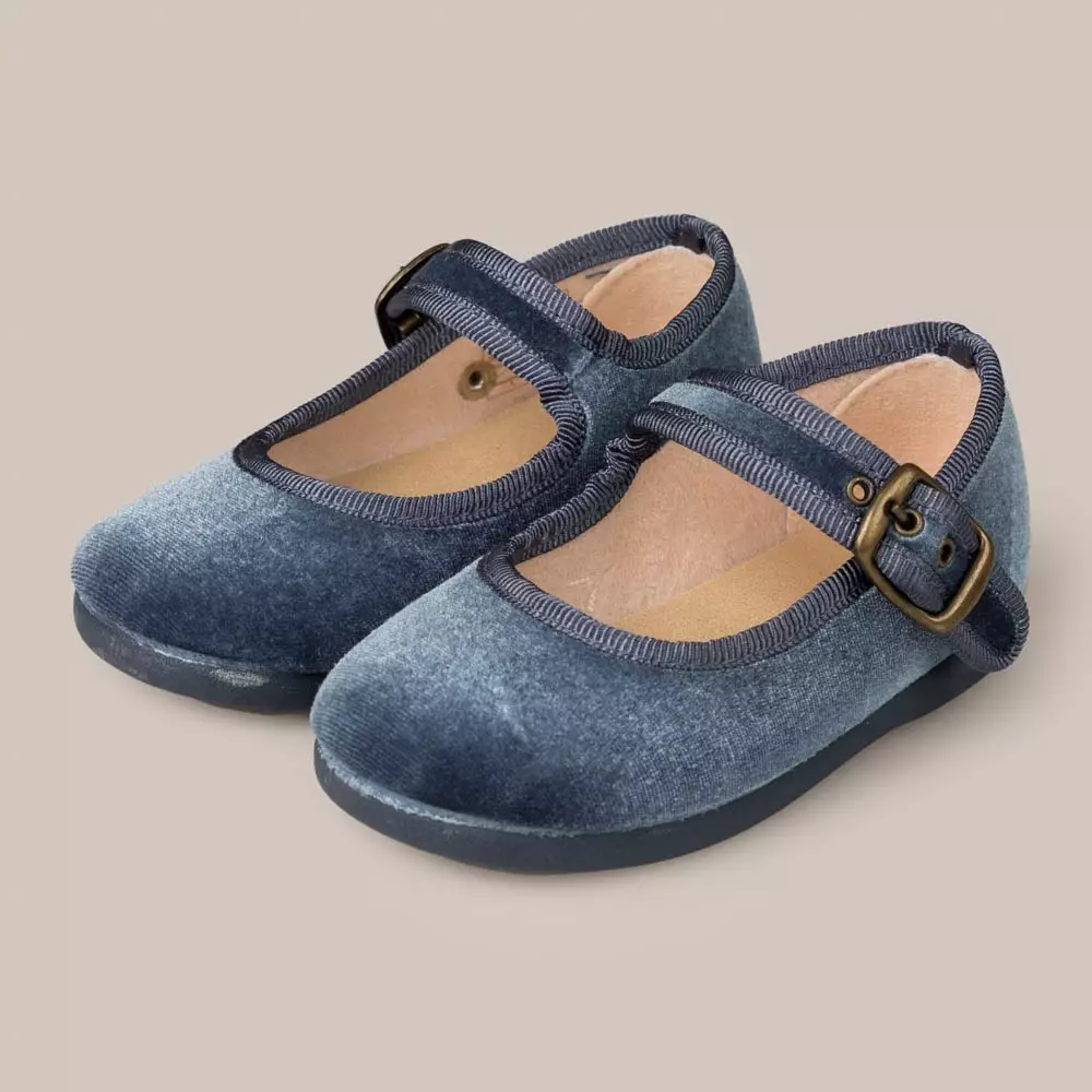 Zapatos Tienda de ventas -Zapatos Tienda de ventas merceditas terciopelo hebilla azulon