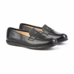 Mocasines Colegiales Niña Piel Punta Redonda 466 Marino, De Angelitos