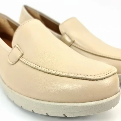 Mocasines Cómodos Mujer Piel Blanda Plantilla Extraíble 12701 Beige, De Amelie 3 Mocasines Cómodos Mujer Piel Blanda Plantilla Extraíble 12701 Beige, De Amelie - Imagen 2