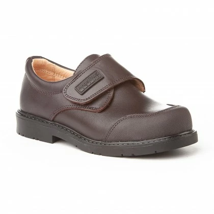Zapatos Colegiales Niño Piel Puntera Reforzada Velcro 452 Chocolate, De Angelitos 5 Zapatos Colegiales Niño Piel Puntera Reforzada Velcro 452 Chocolate, De Angelitos - Imagen 3
