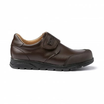 Zapatos Colegiales Niño Piel Puntera Reforzada Velcro 453 Chocolate, De Angelitos 4 Zapatos Colegiales Niño Piel Puntera Reforzada Velcro 453 Chocolate, De Angelitos - Imagen 2