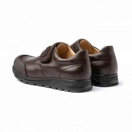 Zapatos Colegiales Niño Piel Puntera Reforzada Velcro 453 Chocolate, De Angelitos 5 Zapatos Colegiales Niño Piel Puntera Reforzada Velcro 453 Chocolate, De Angelitos - Imagen 3