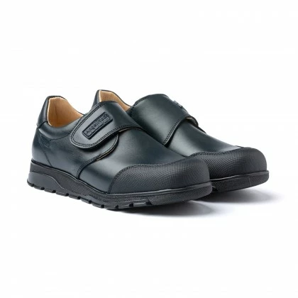 Zapatos Colegiales Niño Piel Puntera Reforzada Velcro 453 Marino, De Angelitos 3 Zapatos Colegiales Niño Piel Puntera Reforzada Velcro 453 Marino, De Angelitos