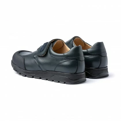 Zapatos Colegiales Niño Piel Puntera Reforzada Velcro 453 Marino, De Angelitos 5 Zapatos Colegiales Niño Piel Puntera Reforzada Velcro 453 Marino, De Angelitos - Imagen 3