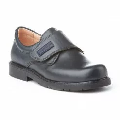 Zapatos Colegiales Niño Piel Velcro 435 Marino, De Angelitos