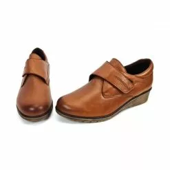 Zapatos Cómodos Mujer Piel Cuña Velcro Plantilla Extraíble 70243 Cuero, De Tupié -Zapatos Tienda de ventas zapatos comodos mujer piel cuna velcro plantilla extraible 70243 cuero de tupie 3
