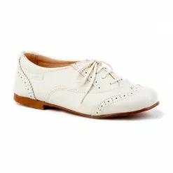 Zapatos Oxford Colegiales Infantil Niño Piel Cordones 1394 Beige, De Angelitos -Zapatos Tienda de ventas zapatos oxford colegiales infantil nino piel cordones 1394 beige de angelitos 2